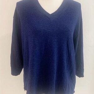 Women's Cabi #4438 Cuddle Tee Cobalt Blue V-Neck 3/4 Sleeve Size M